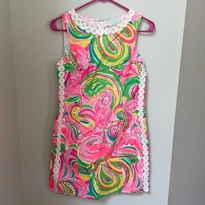 Lilly Pulitzer Mila shift dress style #95954 multi all-nighter size 6
